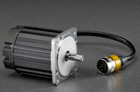 NEMA 23 brushless dc motor with a Souriau Trim Trio connector and a high resolution optical encoder